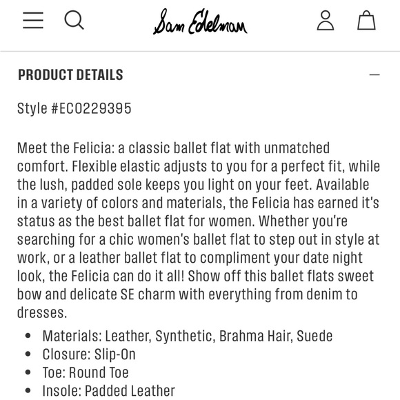 New Sam Edelman Classic Felicia Ballet Flats - Picture 11 of 11